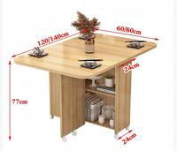 Table à manger carrée pliable moderne en bois-Mobilier compact, portable et durable pour les locataires d'appartement et les petits espaces