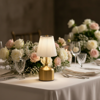 Décoration de mariage moderne style ferme vintage, abat-jour en tissu flexible à commande tactile sans fil, LED rechargeable sur batterie, écologique