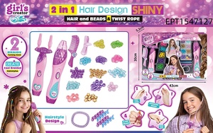 Kit de tressage et de torsion électrique 2-en-1 EPT, outil de coiffage automatique DIY avec <span class=keywords><strong>perles</strong></span> et fils colorés pour filles de 5 ans et plus - Product Image 4