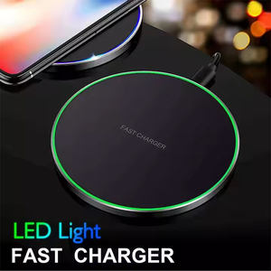 Base de Carga Inalámbrica Qi de 15W, Delgada, Redonda, de Carga Rápida, con Logotipo Personalizado, Ultrafina, Portátil, para Escritorio, para Teléfonos Inteligentes - Product Image 2