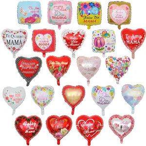 Nieuwe Ontwerpen 18 Inch Gelukkige Moederdag Folie Ballonnen Hartvorm I Love Mom Ballonnen Party Decoratie Geschenken