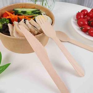 Set di Posate in Legno Sostenibile (50pz)(25pz) Include Cucchiaio Forchetta Coltello - Product Image 4