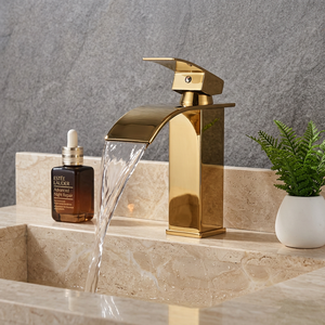 Grifo Mezclador Monomando de Lavabo de Cascada de Acero Inoxidable Pulido con Diseño Cuadrado Moderno y Válvula Cerámica para Baño - Product Image 2