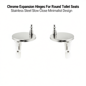Bisagras de Expansión Cromadas para Asientos de Inodoro Redondos, Acero Inoxidable, Cierre Lento, Diseño Minimalista - Product Image 3