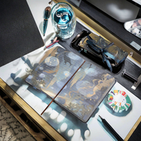 Vente en gros A5 reliure à spirale de haute qualité en cuir couverture rigide agenda personnalisé cahier avec lin logo imprimé Journal