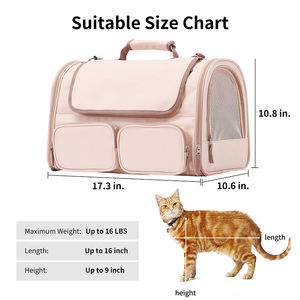 Moda evcil hayvan sırt çantası taşınabilir fermuar eğitim göğüs taşıyıcı kedi ve köpek için rahat seyahat dişli - Product Image 4