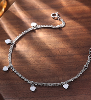 Bracelets à couches Femmes PVD Plaqué Or Bijoux Bracelet à couches Bracelet à breloques coeur non terni
