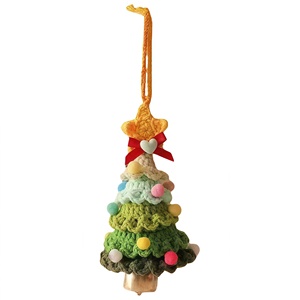 Ornement suspendu en forme de sapin de Noël, fait main au crochet, pendentif clochette en fil tricoté, décoration de Noël pour la maison et la voiture, cadeau de fêtes, 15 styles - Product Image 5