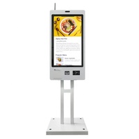 Order Kiosk 27 Inch Wall Mounted Payment Machine Self Service A4 Printer Card Reader Checkout Self Restaurant Ordering Kiosk