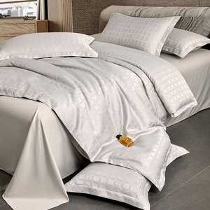 Parure de lit hôtelier en jacquard brossé épaissi version AB, draps de lit respirants pour hôtels et gîtes, housses de couette, ensemble de literie 4 pièces - Product Image 6