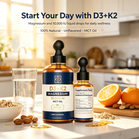 Gouttes liquides de Vitamine D3 K2 à marque privée pour la santé osseuse, Supplément D3+K2 (MK-7) haute puissance pour le soutien cardiaque et immunitaire OEM