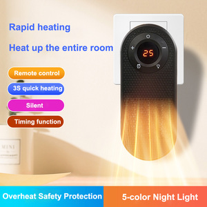 Mini Wall Mounted Electric <strong>Heater</strong> PTC Ceramic Fast Heating with <strong>Remote</strong> <strong>Control</strong> 5 Color Night Light, for Bedroom Bathroom Office - Product Image 2