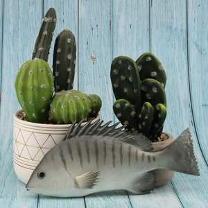 سمكة سنابر سوداء اصطناعية بطول 24 سم من البولي يوريثان، سمكة محاكاة للديكور المنزلي وحفلات الكريسماس - Product Image 3