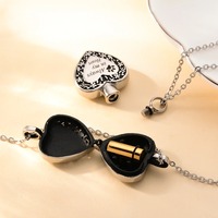 Collier pendentif urne rétro « Toujours dans mon cœur » en acier inoxydable, bijou commémoratif pour cendres