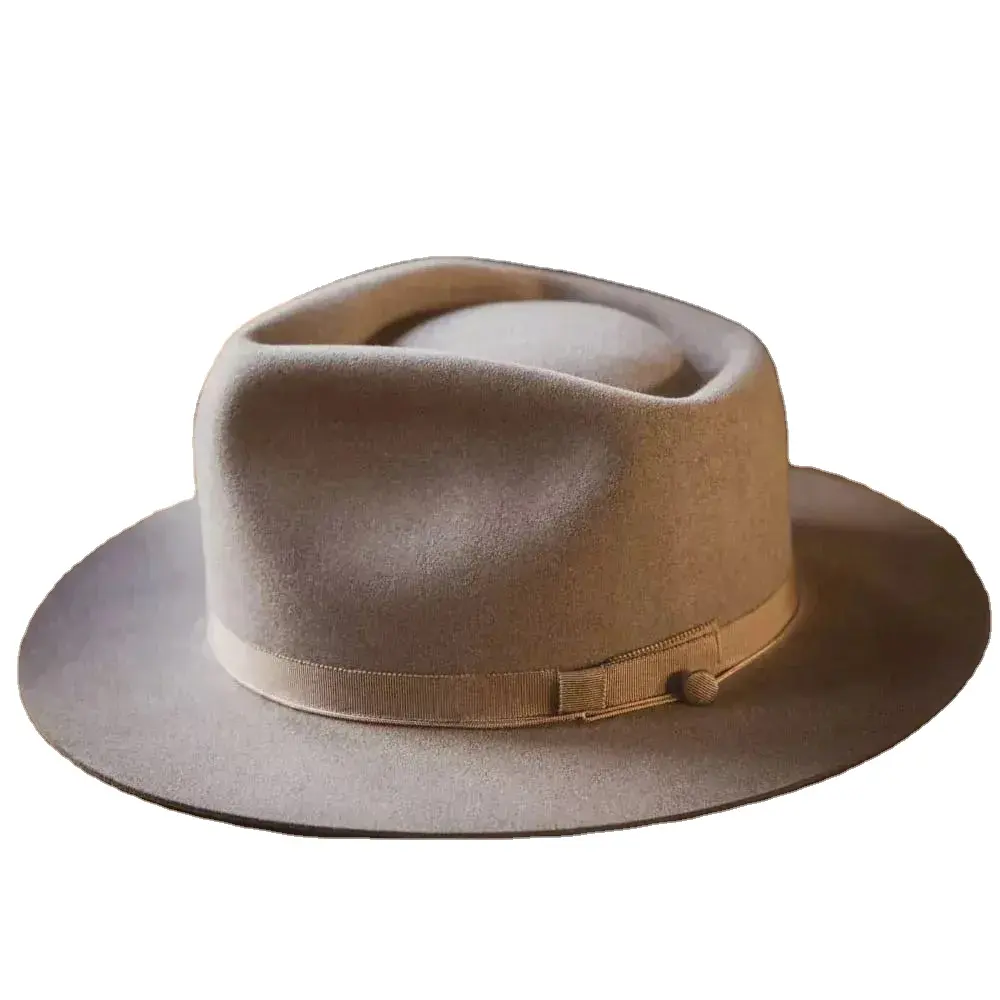ขายส่ง 100% ออสเตรเลียขนสัตว์ Fedora หมวกปีกกลางสักหลาดหมวกปีกกว้างหมวกผู้หญิง
