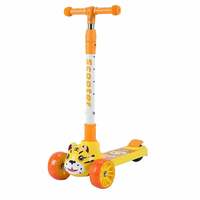 Trottinette pour enfants multicolores, lumineuse, LED, PU, 3 roues, trottinette à pousser pour filles et garçons