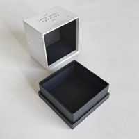 Boîtes cadeaux rigides en carton biodégradable avec logo personnalisé, emballage rectangulaire gaufré, couvercle séparé pour savon artisanal au lapis-lazuli