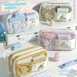Estuche de Lápices de Tela de Gran Capacidad y Estilo Elegante para Niñas, Color Azul Leche con Sal Marina, Bolsa de Papelería para Niños de Primaria - Product Image 6