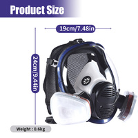Masque respiratoire en gel de silice réutilisable de haute qualité, filtre remplaçable, masque anti-poussière à 3 couches, protection contre la poussière, les gaz toxiques, industriel, large