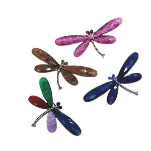 Retro hecho a mano hombres ropa joyería traje insignia colorido Cristal Diamantes de imitación libélula ramillete novia aleación insecto solapa Pin broche - Product Image 1