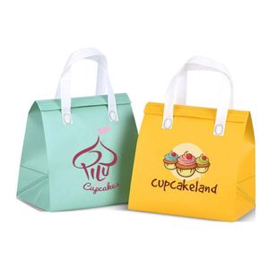 Sac de livraison isotherme réutilisable et recyclable avec logo personnalisé, sac isotherme non tissé pour l'emballage de thé à bulles, de gâteaux et de plats à emporter - Product Image 2