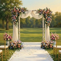 Nouvelle conception 2027 – Boule de fleurs en soie de haute qualité, style Jardin de Monet, centre de table de mariage – Marque QSLH, Décoration tendance du Shandong