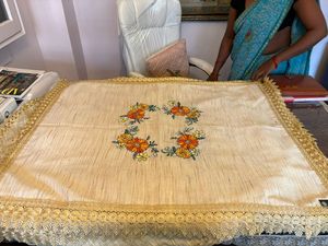 Designer Cotton Embroidered Table <b>Runner</b> Floral Design Premium Quality Table Cover For Home Restaurant Decor - Product Image 3