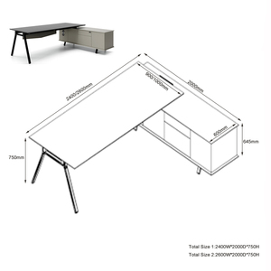 Gabinete de almacenamiento de madera MDF MFC moderno de alta gama, escritorio de oficina ejecutivo ergonómico duradero para CEO Director Boss Home Apartment Use - Product Image 6