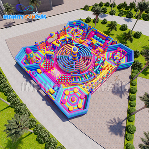 Thiết kế mới thư bị trả lại lâu đài Combo công viên mặt hàng khóa học trở ngại trượt Mê Cung trò chơi Inflatable sân chơi giải trí công viên thiết bị - Product Image 5