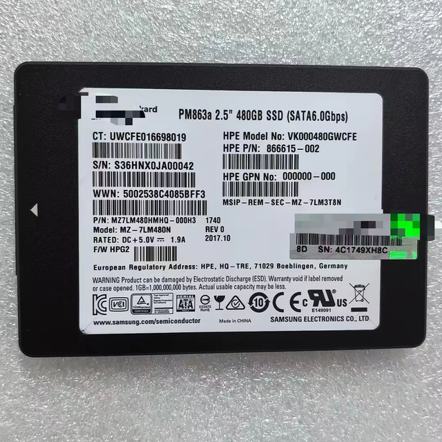 Refurbished 480GB SAS SATA 3.0 Internal SSD 12Gb/s Read Intensive FOR- Server 2.5in SFF SC Metal Shell