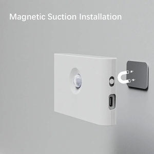 مصباح ليلي ذكي بمستشعر حركة، شحن لاسلكي مغناطيسي، منفذ Type-C، بطارية 300 مللي أمبير، 2700 كلفن، 0.2 واط، إضاءة دافئة بيضاء للحائط وجانب السرير والخزانة - Product Image 4