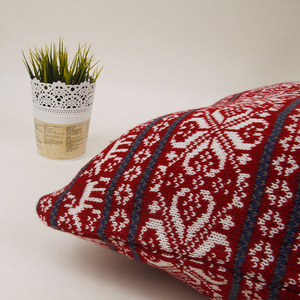 Bonne qualité <span class=keywords><strong>rouge</strong></span> motifs ethniques floraux <span class=keywords><strong>pull</strong></span> crochet laine tricoté noël coussin taie d'oreiller couverture - Product Image 6