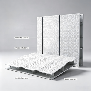 Panel de Pared Cortina de Aluminio Perforado con Patrón Semicircular, Revestimiento Decorativo para Fachadas de Edificios - Product Image 6