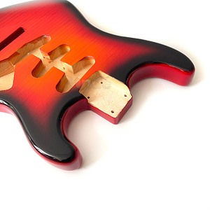 Cuerpo de guitarra SSS ST de arce flameado <span class=keywords><strong>Sunburst</strong></span> con acabado brillante y cuerpo de tilo para construcción de guitarras, ideal para dropshipping. - Product Image 5