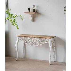 French Style Rectangular Shaped Entrance Table Living Room Furniture Rustic Hallway Table Classic Solid Wood Display Table