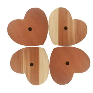 Legno di cedro cuore Anti falena blocchi di legno a forma di cuore palla