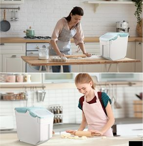 Màu xanh 55 lbs gạo lưu trữ <span class=keywords><strong>container</strong></span> với bánh xe không bị rò rỉ PP thực phẩm lưu trữ hộ<span class=keywords><strong>p</strong></span> con dấu khó<span class=keywords><strong>a</strong></span> BPA-free Home Organizer - Product Image 6