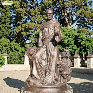 Église populaire Figure religieuse Sculpture Bronze Saint François d'Assise Statue - Product Image 1