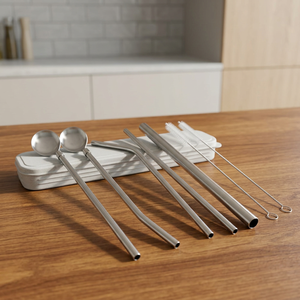 <b>Bar</b> <b>Tools</b> Set 5-Piece Metal Ice Scoop Stirrer Strainer Minimalist Reusable <b>Bar</b> Accessories - Product Image 3