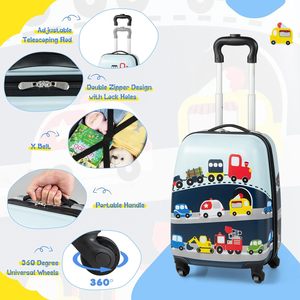 Trẻ Em Hành Lý 13 "Toddler Ba Lô 18" Du Lịch Vali Với Bánh Xe Trọng Lượng Nhẹ Hardshell 2Pcs Mang Theo Trên Hành Lý Đặt Cho Bé Trai Cô Gái - Product Image 2