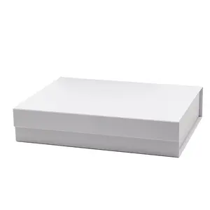 A4 shallow matte lamination white folding magnetic closure gift mailer box wholesale