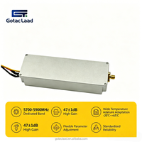 Industrial GAN RF Power Amplifier 50W 5700-5900MHz Integrated Digital Signal Source SMA Female Connector Anti-Drone Water