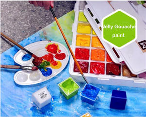 Bview Art-Kit de pintura Gouache de gelatina, nuevo producto en 24 colores, gran oferta, buena tasa de cobertura para dibujo, 2022 - Product Image 6