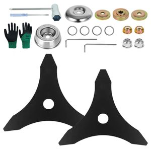 Kohnkdllc Cuchillas de Carburo de 10 Pulgadas para Desbrozadora, Paquete de 2 con Kit Adaptador Universal para Recortadora de Maleza - Product Image 4