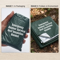 Couverture Thermique d'Urgence Portable pour l'Extérieur, Coupe-Vent, Légère, en Mylar, pour la Randonnée et le Camping