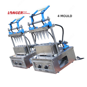 Con bò sừng loại wafer nón nướng machine|manual báo chí kem hình nón máy - Product Image 4