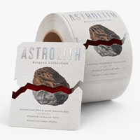 Étiquette en papier spécial texturé de qualité supérieure, personnalisée, imperméable, durable, écologique, pour vin et parfum, avec zone à gratter, gaufrée et feuille holographique