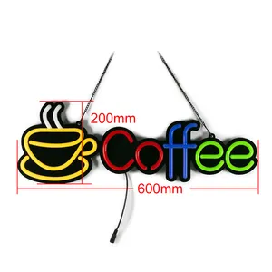 זרוק משלוח מוצר מותאם אישית מיני גודל קפה ניאון לחתום קפה בית led גמיש ניאון סימן חנויות