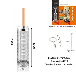 Panier <span class=keywords><strong>de</strong></span> barbecue portable d'extérieur, grille <span class=keywords><strong>de</strong></span> barbecue <span class=keywords><strong>en</strong></span> <span class=keywords><strong>bois</strong></span> anti-rouille, cage <span class=keywords><strong>de</strong></span> barbecue rotative pour camping et pique-nique - Product Image 6