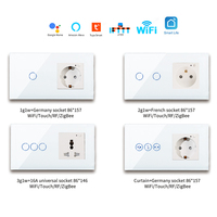 Interruptor Inteligente WiFi Zigbee Tuya Estándar Europeo KLASS de 1, 2 y 3 Botones, Interruptor de Luz de Pared con Pantalla Táctil CE CB, Compatible con Alexa Smart Home